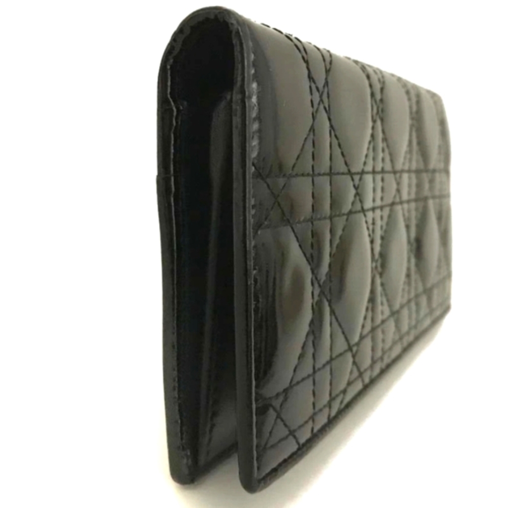 Christian Dior Black & Red Cannage Patent Leather Long Wallet (EUC)COA❤️🖤 - Picture 3 of 8